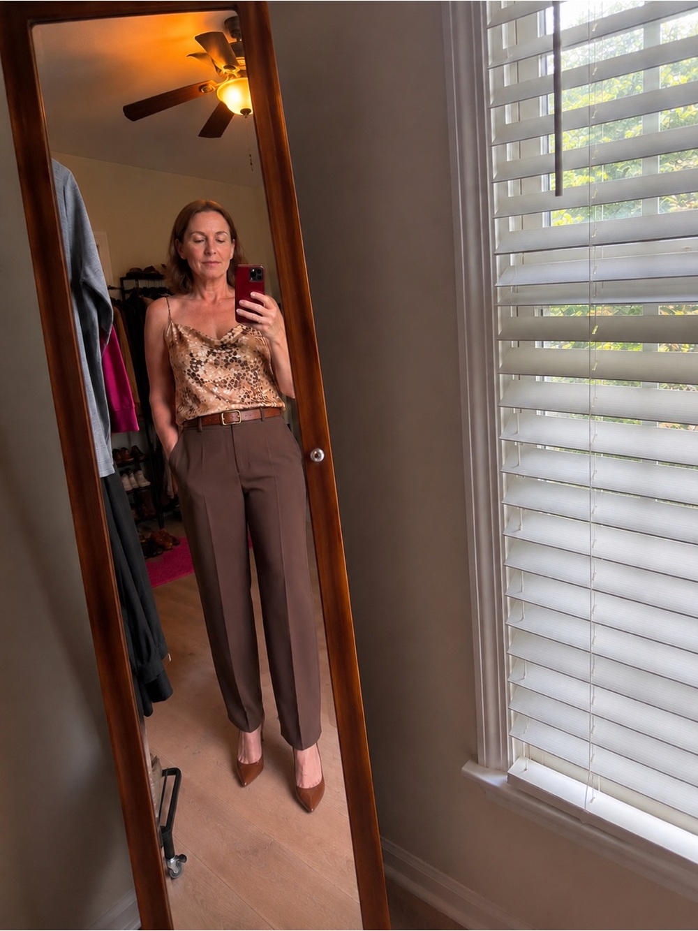 Ann Taylor Brown satin top